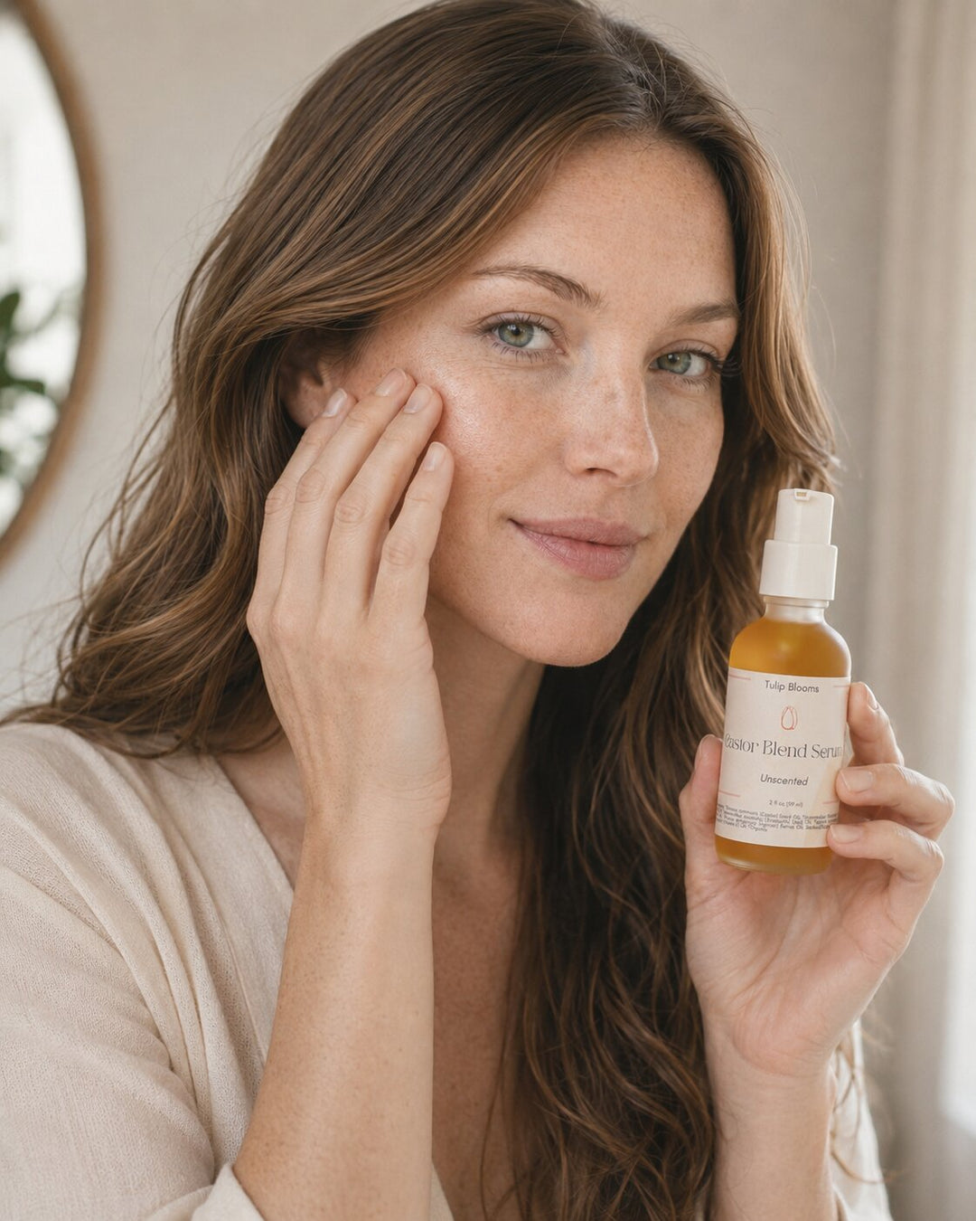 brunette holding castor blend